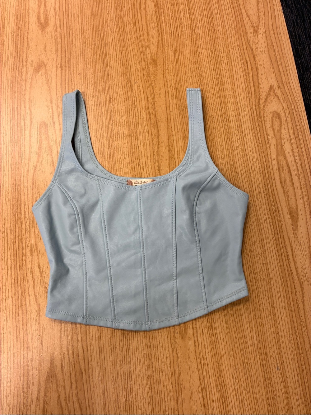 Faux Leather Bustier Altar’d State Baby Blue Faux Leather Corset Top XS